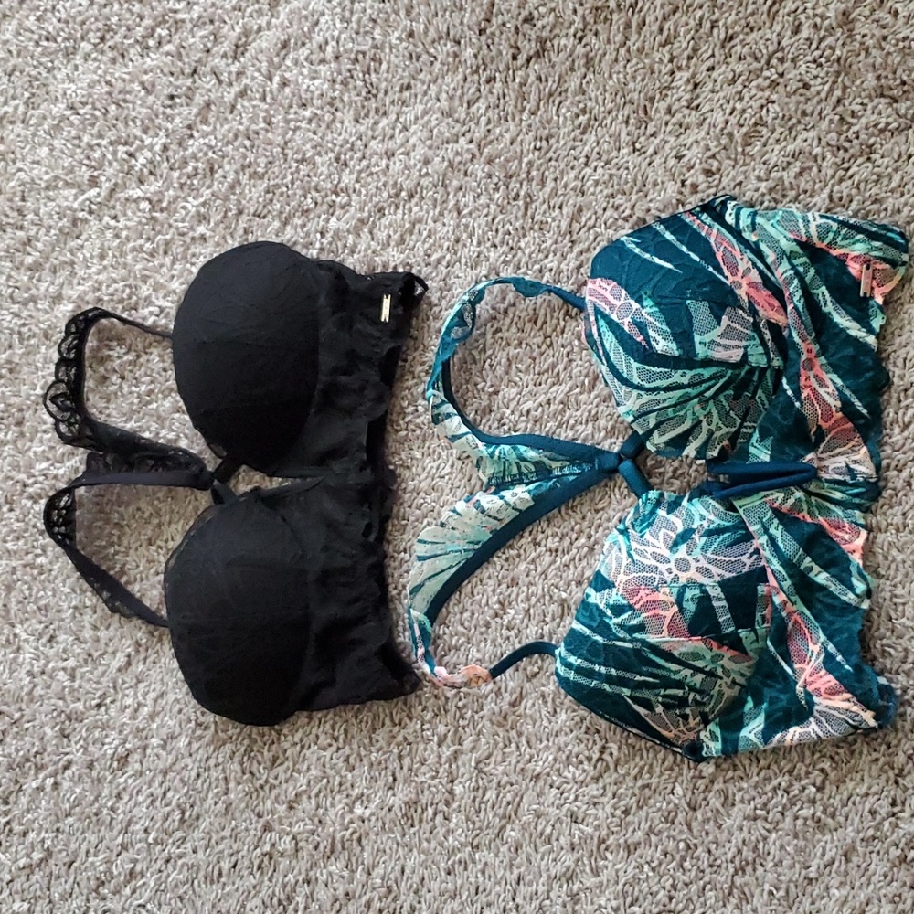 2 PINK Victoria's Secret Wire Push-up Bras